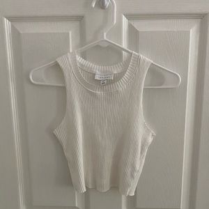 High neck ribbed tank top